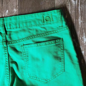 L.E.I. Ashley Low Rise Denim Pants Green Slim Skinny FIt Juniors Size 11 Reg